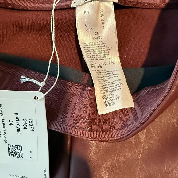 Wolford Shaping Vegan Leather Leggings NWT NEW Size 34 Size 2 - Picture 5 of 5